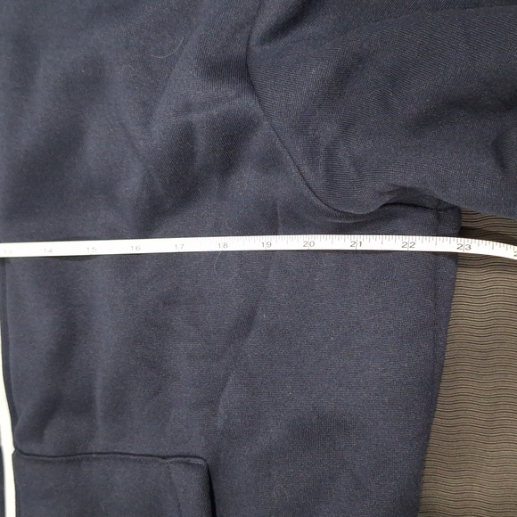 Navy Zip Up Hooded Sweatshirt with Full Teddy Bear Fleece Sherpa Lining … - Picture 7 of 9